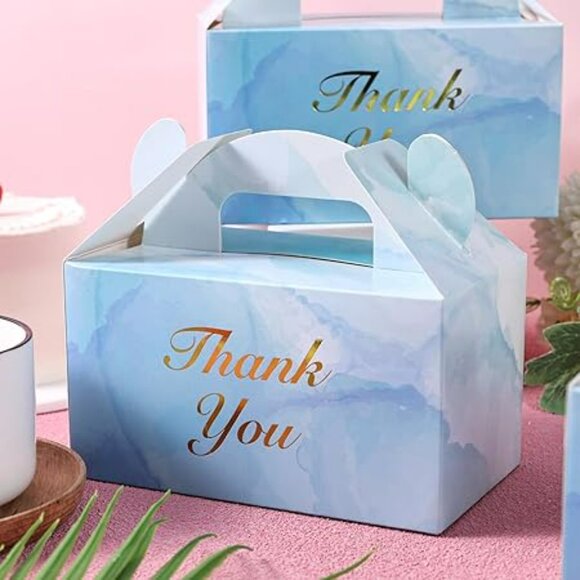 HONEYGIFTS 16-Pack Light Blue Treat Boxes – Party Favor Boxes 6.1" x 3.5" x 3.3" - Picture 2 of 5